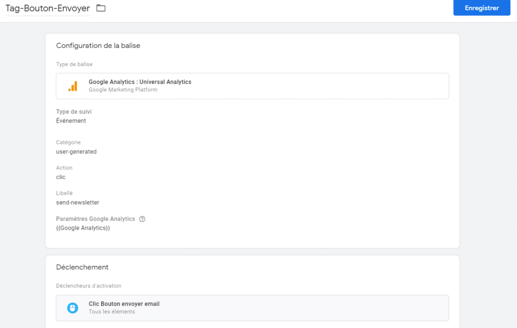 google tag manager-balise clic